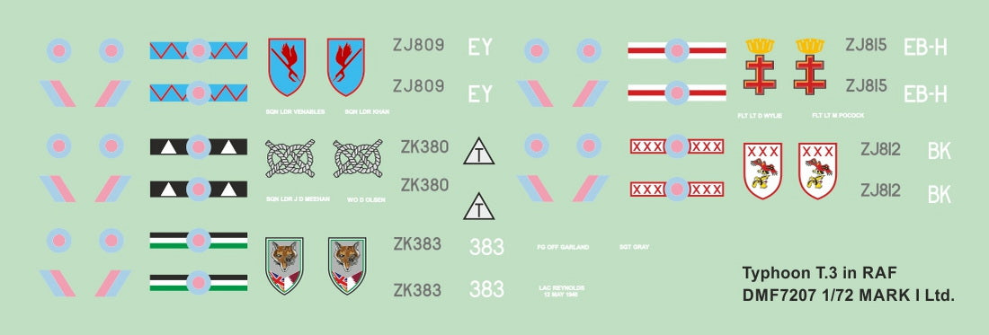 Mark I Decals DMF7207 1:72 Typhoon T.3 in RAF