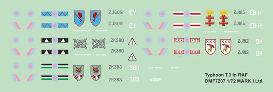 Mark I Decals DMF7207 1:72 Typhoon T.3 in RAF
