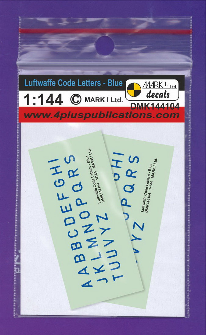 Mark I Decals DMK144104 1:144 Luftwaffe Code Letters - Blue, 2 sets