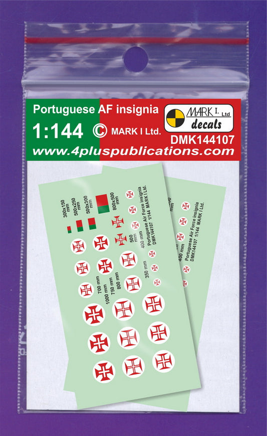 Mark I Decals DMK144107 1:144 Portuguese AF Insignia, 2 sets