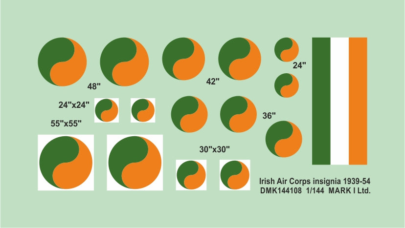 Mark I Decals DMK144108 1:144 Irish Air Corps insignia 1939-54, 2 sets