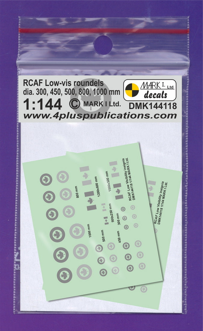 Mark I Decals DMK144118 1:144 RCAF Low-vis Insignia, 2 setsi