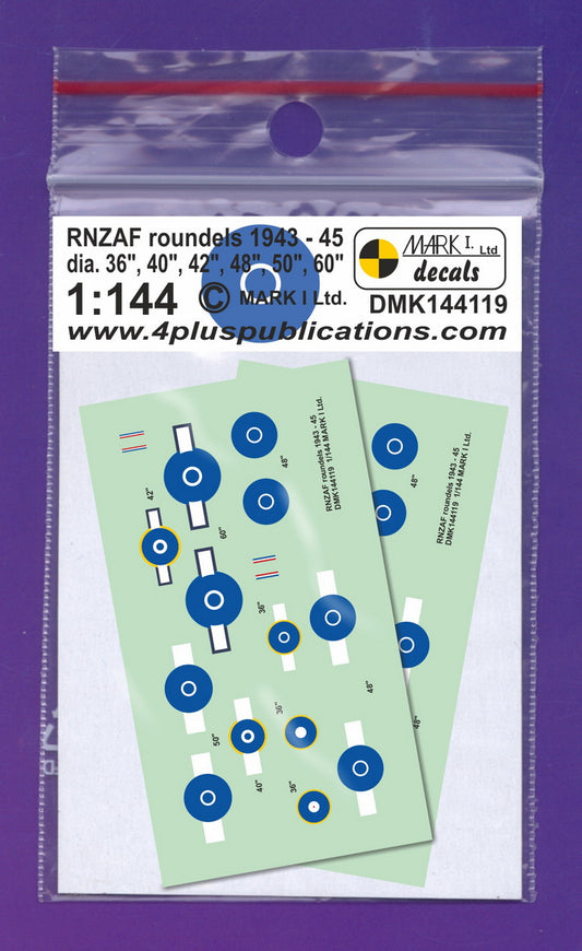 Mark I Decals DMK144119 1:144 RNZAF Insignia 1943-45, 2 Sets