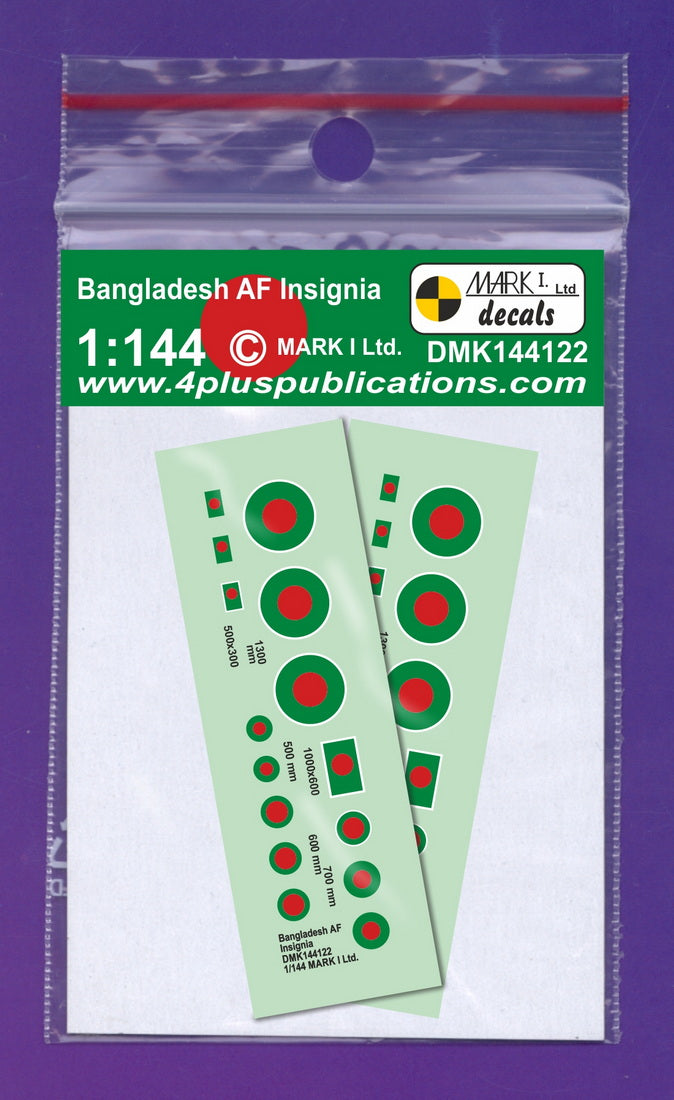 Mark I Decals DMK144122 1:144 Bangladesh Air Force Insignia, 2 sets
