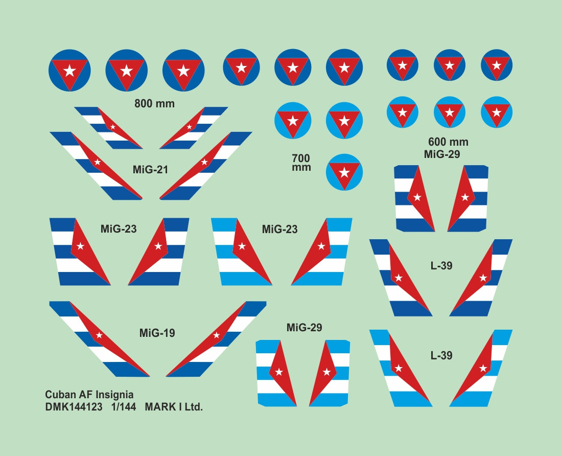 Mark I Decals DMK144123 1:144 Cuban AF Insignia, 2 sets