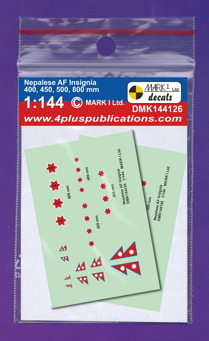 Mark I Decals DMK144126 1:144 Nepalese AF Insignia, 2 sets