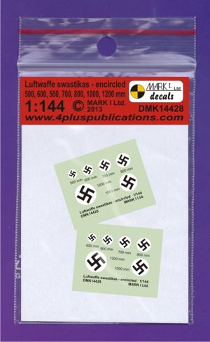 Mark I Decals DMK14428 1:144 Luftwaffe Swastikas, Encircled (diameter: 500;600;700;800;1000;1200 mm), 2 sets