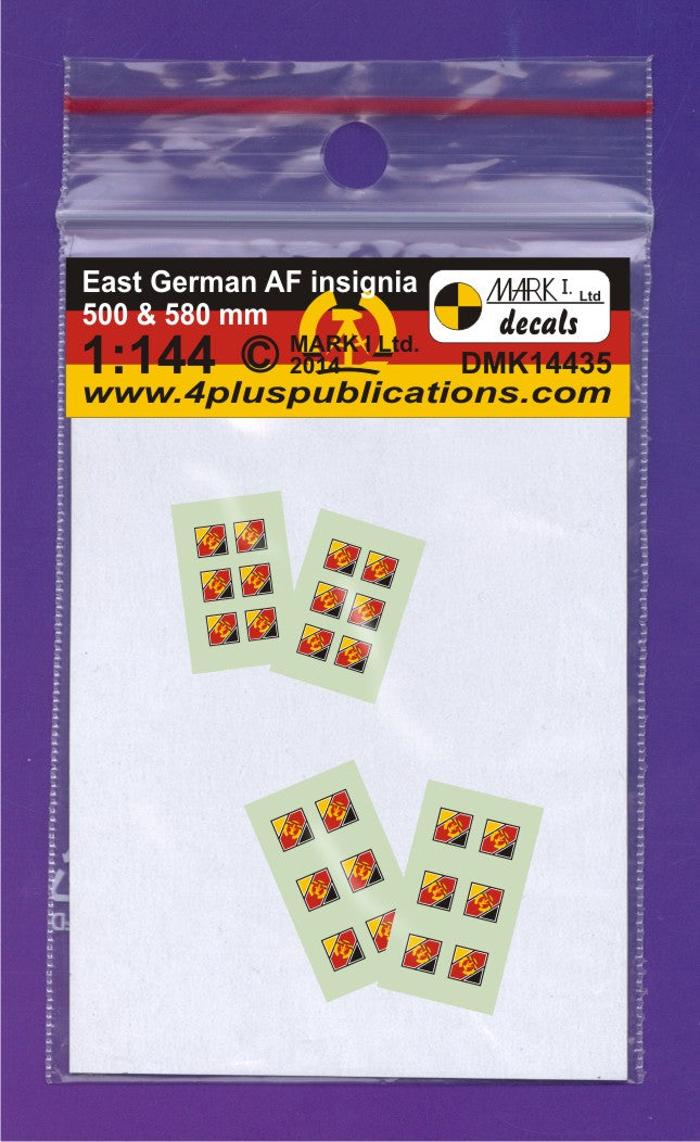 Mark I Decals DMK14435 1:144 East German Air Force Insignia (size: 500, 580 mm), 2 sets