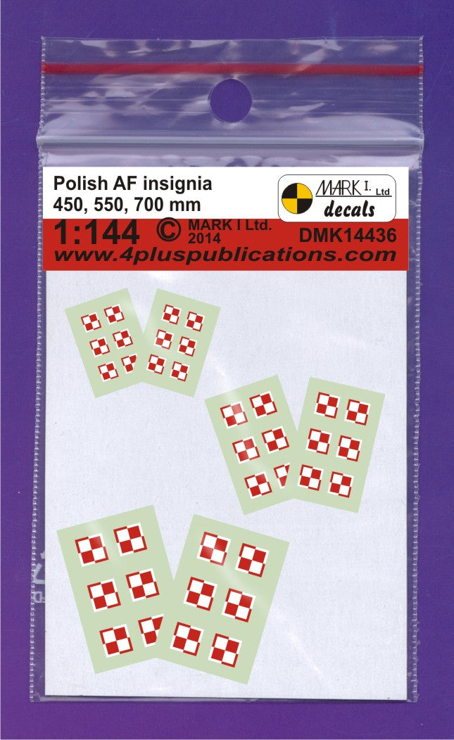 Mark I Decals DMK14436 1:144 Polish Air Force Insignia (size: 450, 550, 700 mm), 2 sets