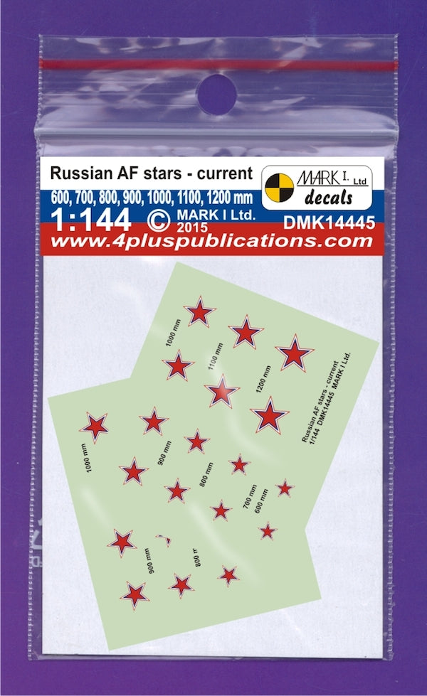 Mark I Decals DMK14445 1:144 Soviet Air Force stars, modern (size 600, 700, 800, 900, 1000, 1100, 1200 mm), 2 sets