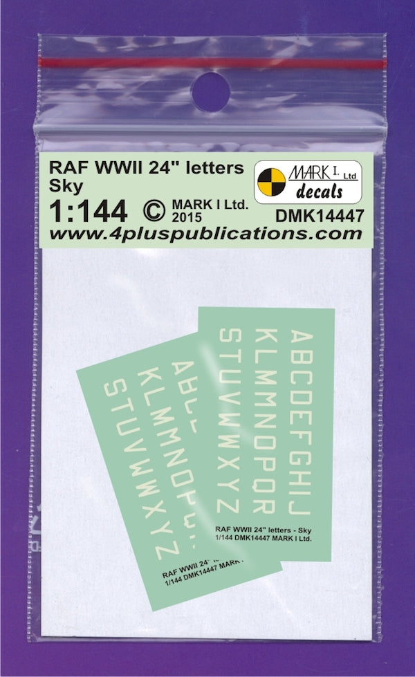 Mark I Decals DMK14447 1:144 RAF WWII 24 inches Sky letters, 2 sets scale height: 4.2 mm
