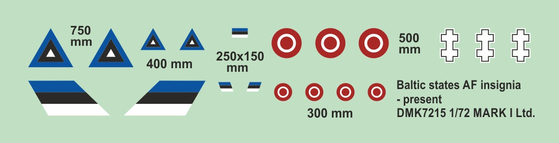 Mark I Decals DMK7215 1:72 Baltic states air forces ÃƒÂ¢Ã¢â€šÂ¬Ã¢â‚¬Å“ Insignia, 2 sets