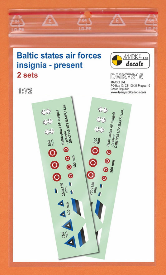 Mark I Decals DMK7215 1:72 Baltic states air forces ÃƒÂ¢Ã¢â€šÂ¬Ã¢â‚¬Å“ Insignia, 2 sets