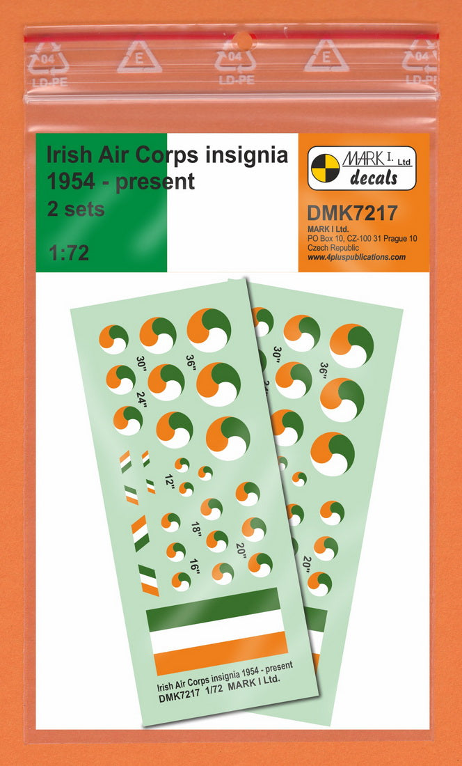 Mark I Decals DMK7217 1:72 Irish Air Corps Insignia 1954-present, 2 sets