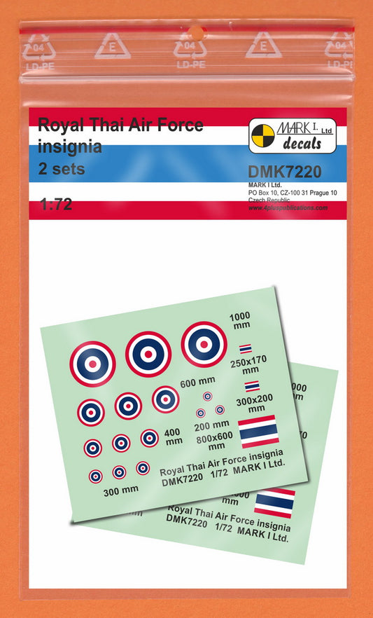 Mark I Decals DMK7220 1:72 Royal Thai AF Insignia, 2 sets
