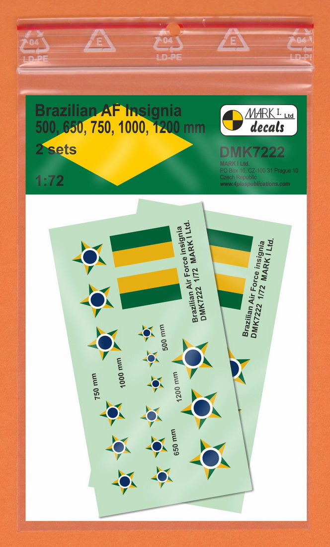 Mark I Decals DMK7222 1:72 Brazilian AF Insignia, 2 sets