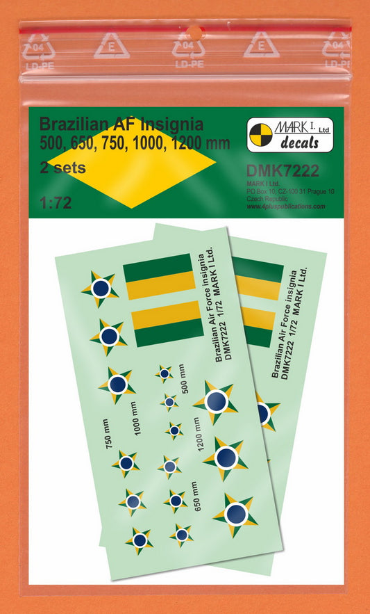 Mark I Decals DMK7222 1:72 Brazilian AF Insignia, 2 sets