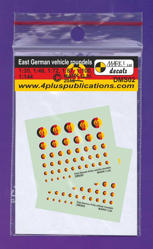 Mark I Decals DMS02 East German Army vehicle roundels, 2 sets