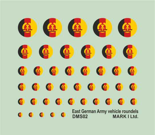 Mark I Decals DMS02 East German Army vehicle roundels, 2 sets – Puzzle ...