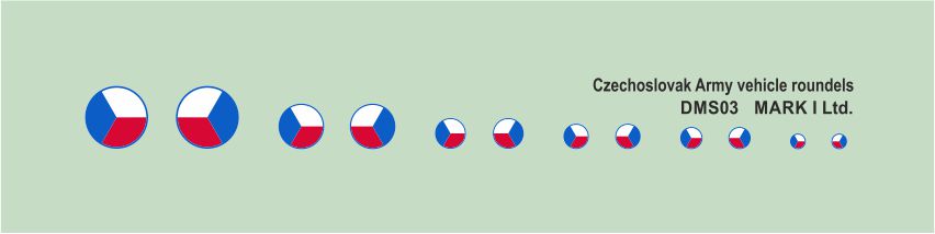 Mark I Decals DMS03 Czechoslovak Army roundels, 2 sets