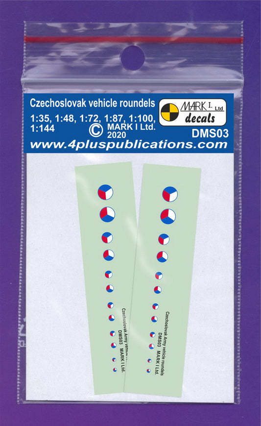 Mark I Decals DMS03 Czechoslovak Army roundels, 2 sets