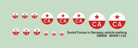 Mark I Decals DMS04 Soviet Forces in Germany - vehicle markings, 2 sets