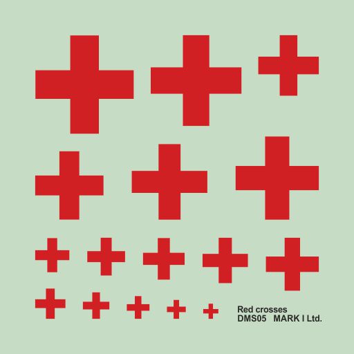 Mark I Decals DMS05 Red Cross insignia, 2 sets.