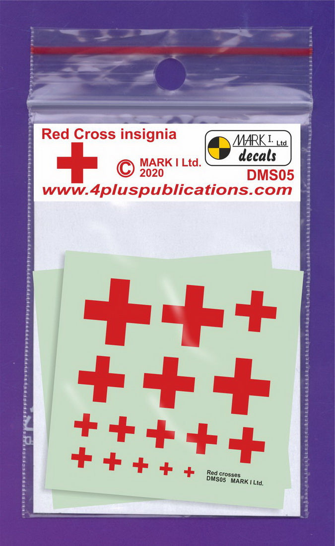 Mark I Decals DMS05 Red Cross insignia, 2 sets.