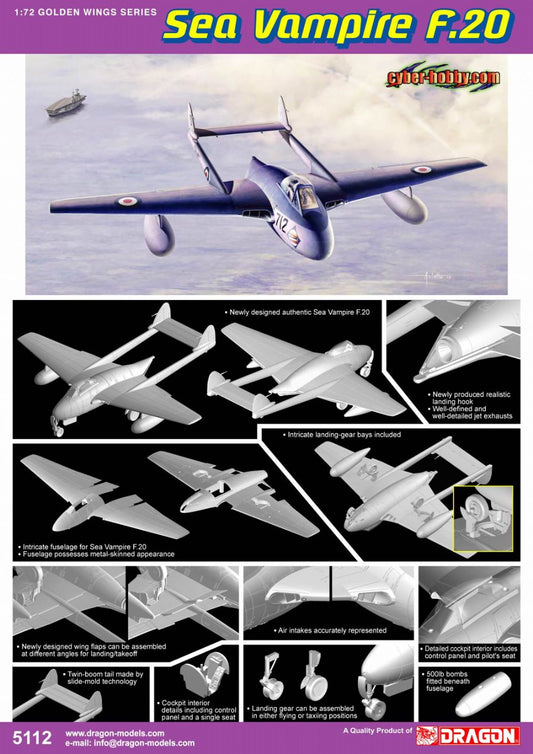 Dragon 5112 1:72 de Havilland Sea Vampire F.20