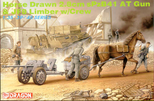 Dragon 6079 1:35 Horse drawn 2.8cm sPzB41 anti tank gun, limber and crew