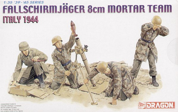 Dragon 6215 1:35 Fallschirmjager 8cm mortar and 4 figure Team Italy 1944