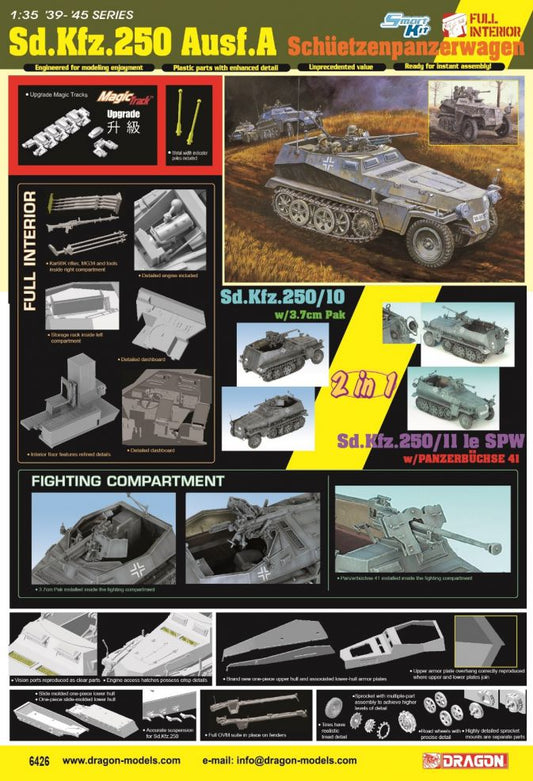 Dragon 6426 1:35 Sd.Kfz.250 Ausf.A SchÃ¼etzenpanzerwagen (2 in 1)					'