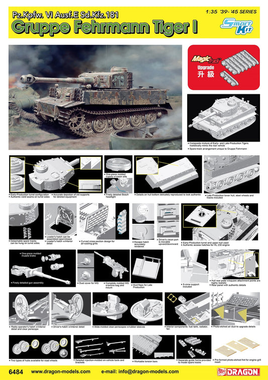 Dragon 6484 1:35 Sd.Kfz.181 Pz.Kpfw.VI Ausf.E Gruppe Fehrmann Tiger I