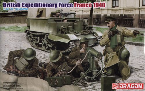 Dragon 6552 1:35 British Expeditionary Force.4 x figures plus Vickers Machne gun and ammo