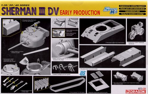 Dragon 6573 1:35 Sherman III DV, Early Production