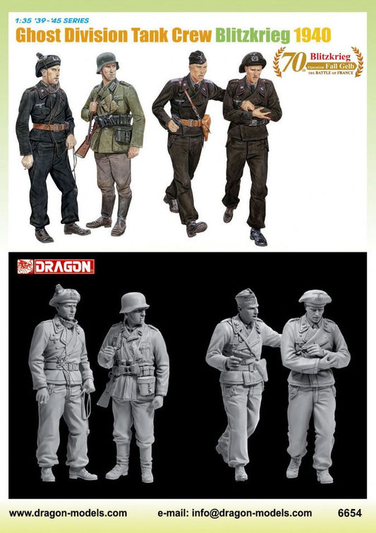 Dragon 6654 1:35 Ghost Division Tank Crew Blitzkrieg 1940