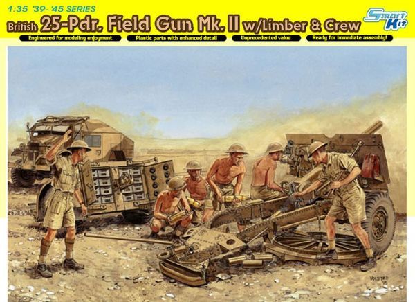 Dragon 6675 1:35 British 25pdr field gun Mk.2 with Limber and crew