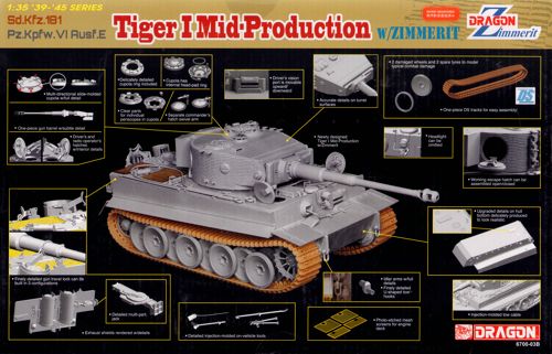 Dragon 6700 1:35 Pz.Kpfw.VI Ausf.E Tiger I Mid-Production with Zimmerit Sd.Kfz.181