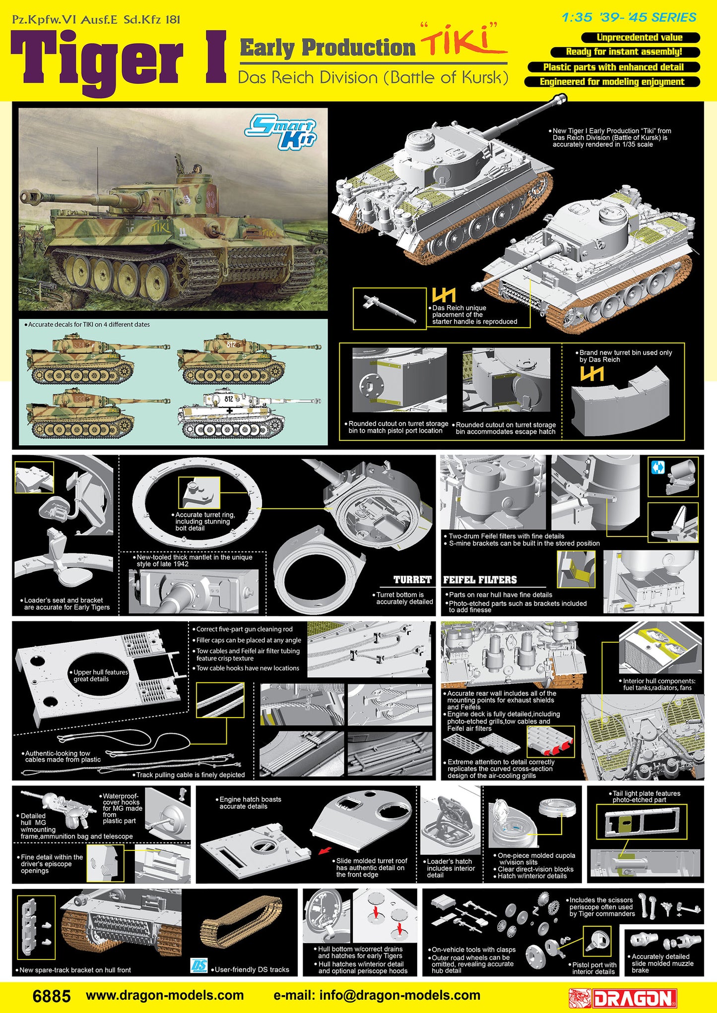 Dragon 6885 1:35 Pz.Kpfw.VI Tiger I Eearly Production 'TIKI' Kharkov 1942