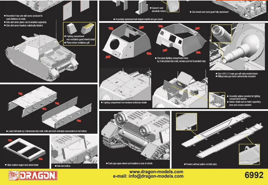 Dragon 6992 1:35 Sd.Kfz.166 Stu.Pz.IV 'Brummbar' Early Production Kursk 1943