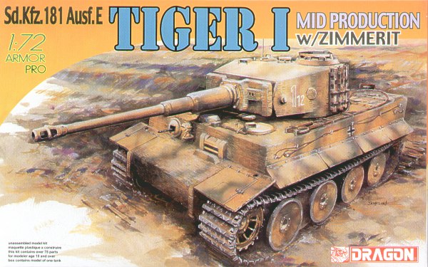 Dragon 7251 1:72 Pz.Kpfw.VI Tiger I Mid Production with Zimmerit