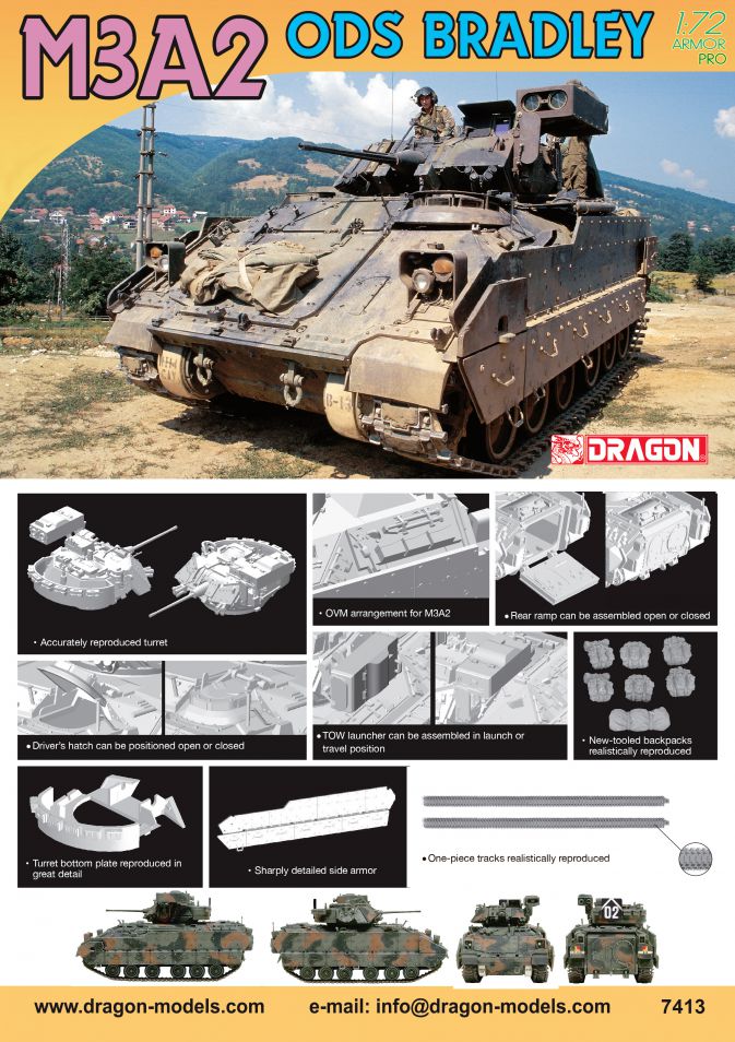 Dragon 7413 1:72 M3A2 ODS Bradley