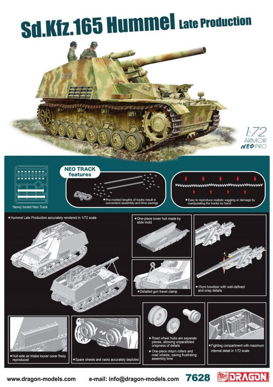 Dragon 7628 1:72 Sd.Kfz.165 Hummel Late Production with NEO Tracks