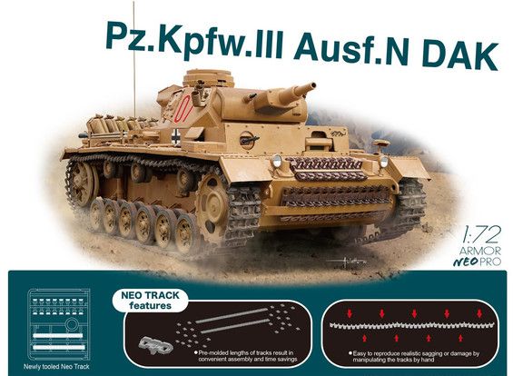 Dragon 7634 1:72 Pz.Kpfw.III Ausf.N DAK with NEO