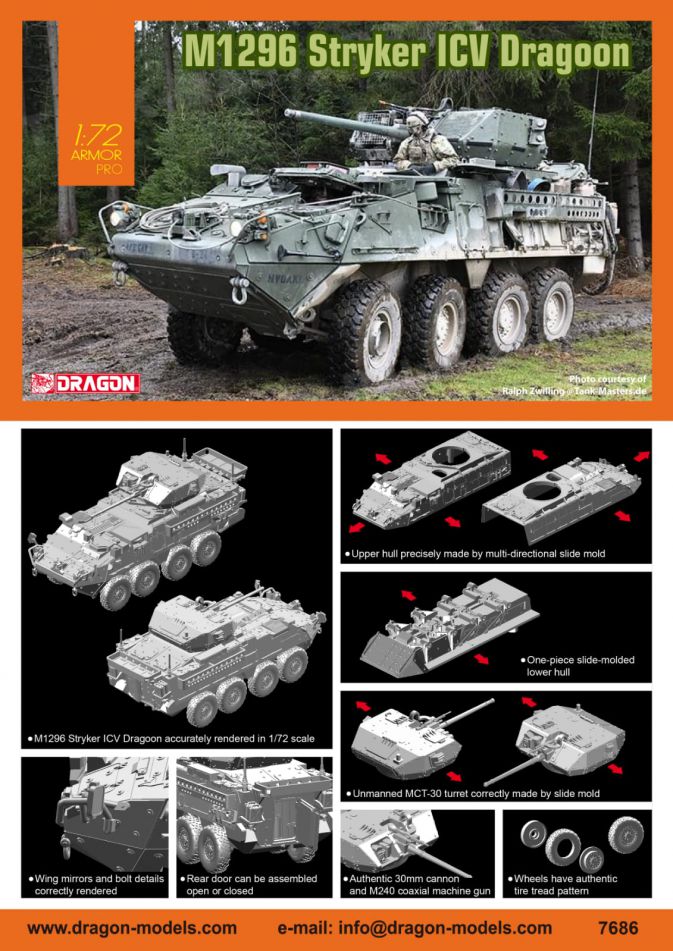 Dragon 7686 1:72 M1026 Stryker ICV Dragoon