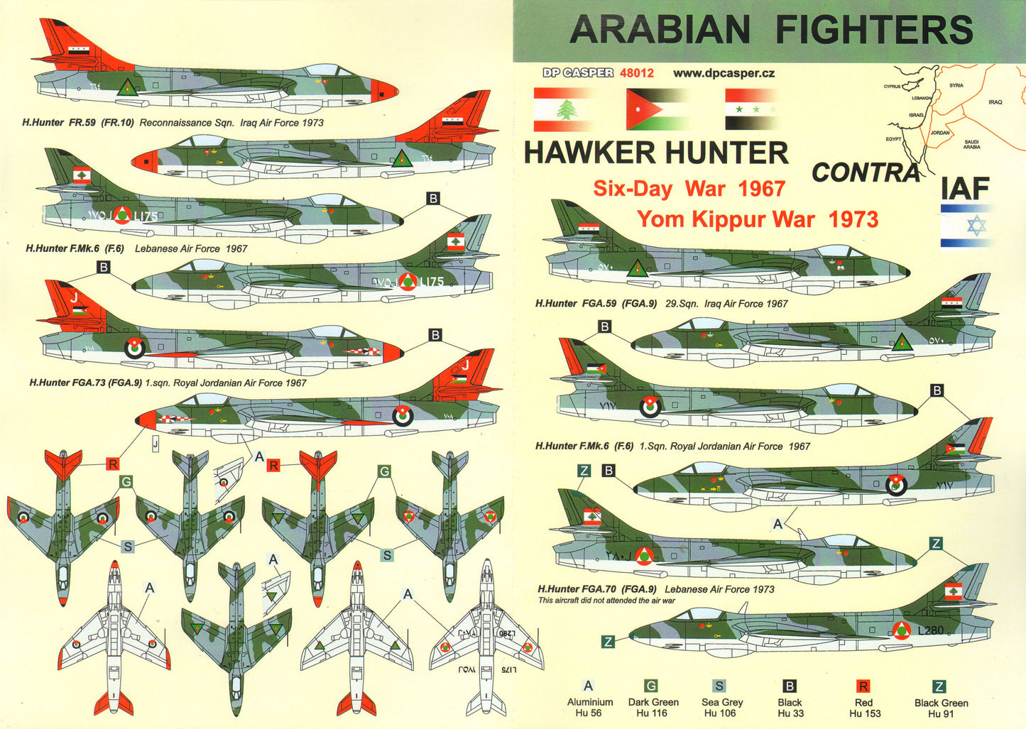 DP Casper 48012 1:48 Arabian Hawker Hunter F.6/FGA.9 Six Day War 1967/Yom Kippur War 1973