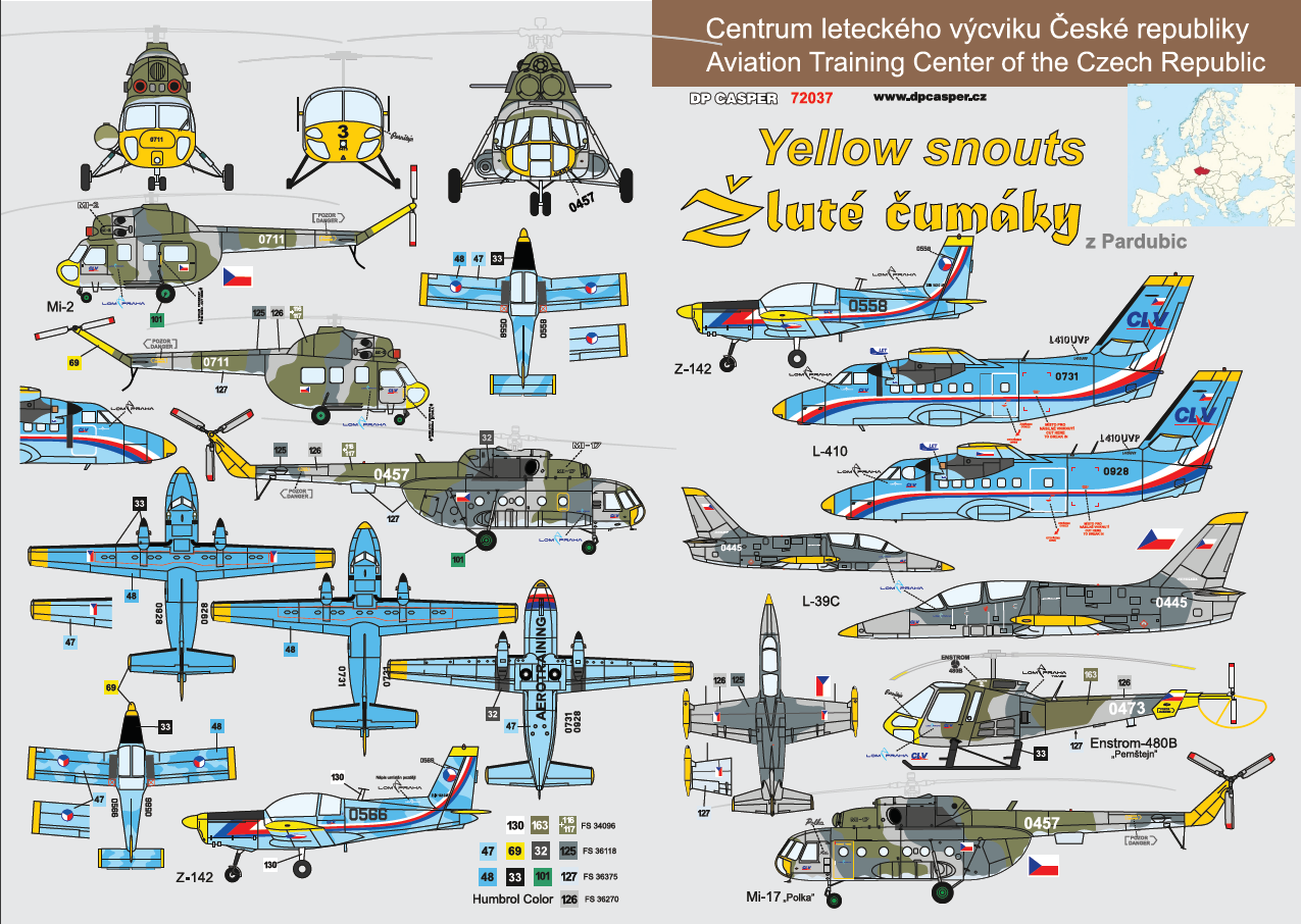 DP Casper 72037 1:72 Aviation Training Centre of the Czech Republic 'Yellow Snouts