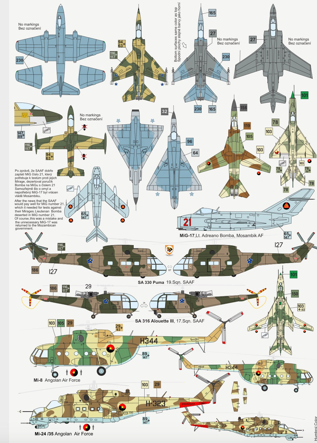 DP Casper. 72067 1:72 Cuban Air Force contra SAAF 1980-90. War in the Bush
