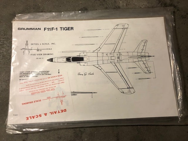 Detail & Scale 4813 1:48 Grumman F11F-1 Tiger Model Aircraft Plans