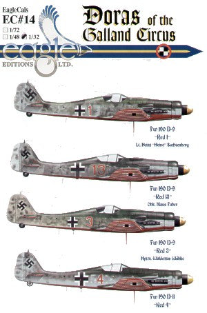 Eagle Cal 32014 1:32 Fw-190D-9 and Focke-Wulf Fw-190D-11 Doras of JV 44 the Galland Circus